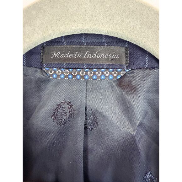 LAUREN RALPH LAUREN blue striped wool blend mens jacket blazer 48L - Picture 3 of 13